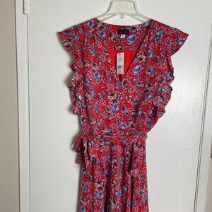 Ava & Aiden Red Floral Maxi Wrap Dress